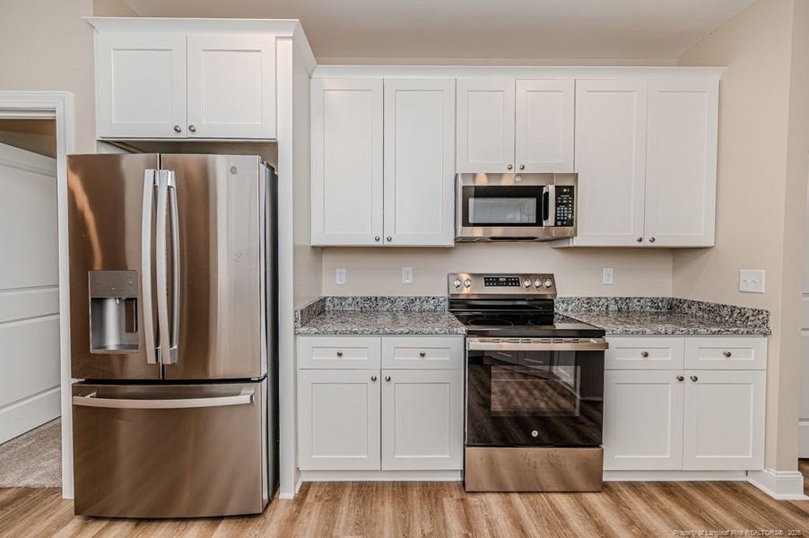 Kitchen with stainless steel appliances