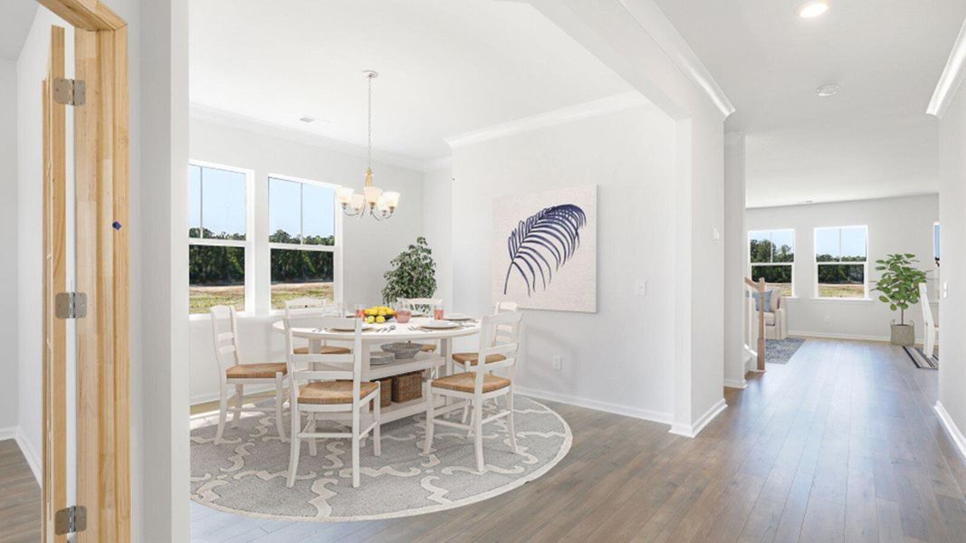 Furnished interior view inside a new home in Sweetgrass at Summers Corner, Summerville (Image 6). Furnished interior view inside a new home in Sweetgrass at Summers Corner, Summerville (Image 6).