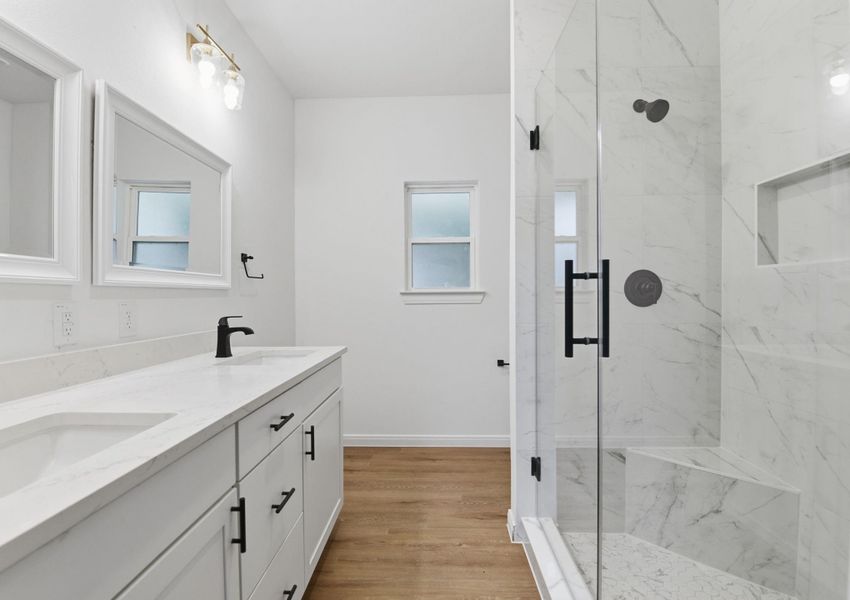 Primary bathroom with double vanity
