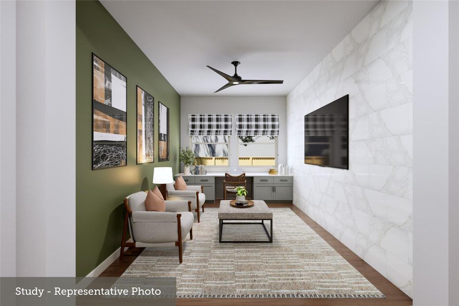Furnished interior view inside a new home in The Woodlands Hills - Premier Collection, Willis (Image 11).