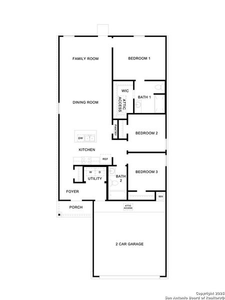 2D floor plan layout of this home in Spring Valley, New Braunfels, TX (Image 4).