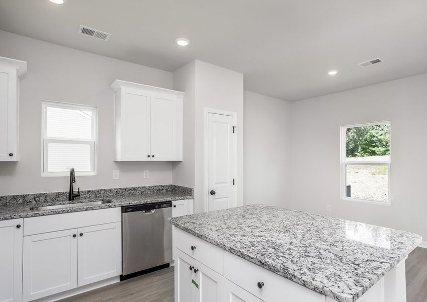 Spacious kitchen island