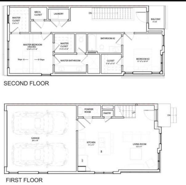 2D floor plan layout for the Walker by Red Seal Homes in 44Tenn Townhomes, Nashville, TN (Image 1). 2D floor plan layout for the Walker by Red Seal Homes in 44Tenn Townhomes, Nashville, TN (Image 1).