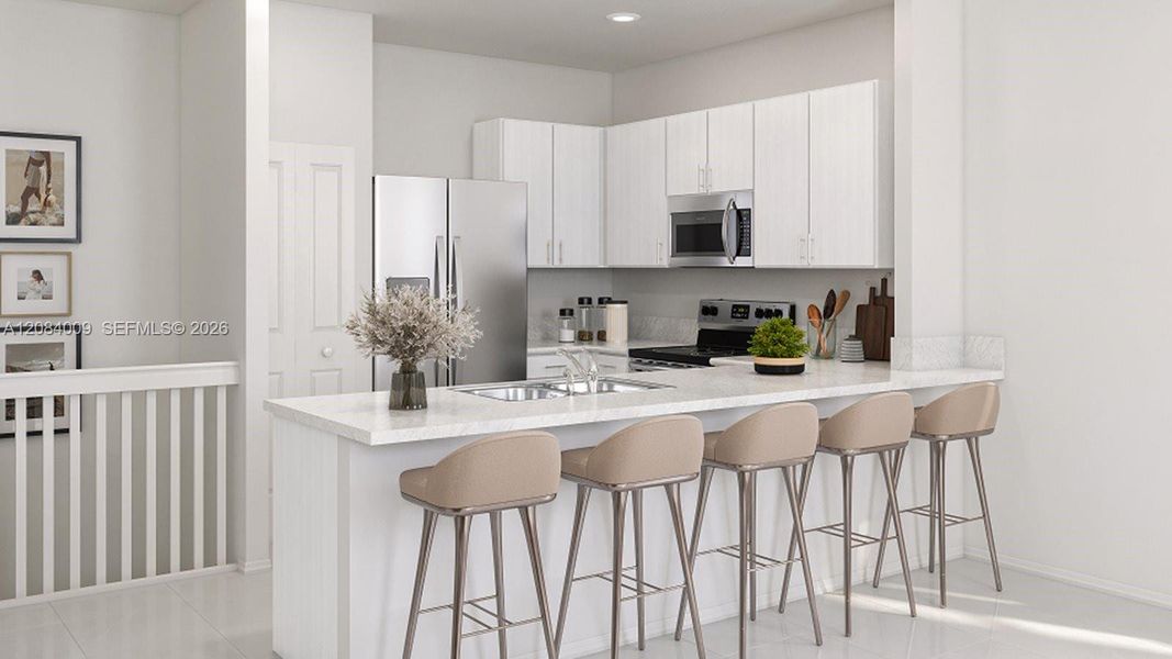 Furnished interior view inside a new home in Solstice, Miami (Image 8).