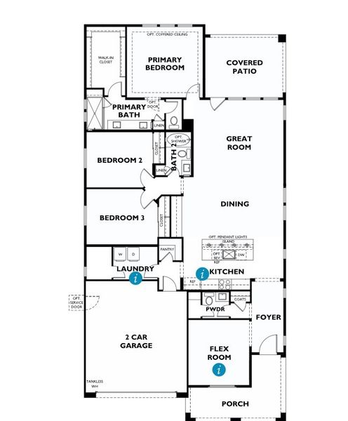 2D floor plan layout of this home in Ascent at Jorde Farms, Queen Creek, AZ (Image 5).