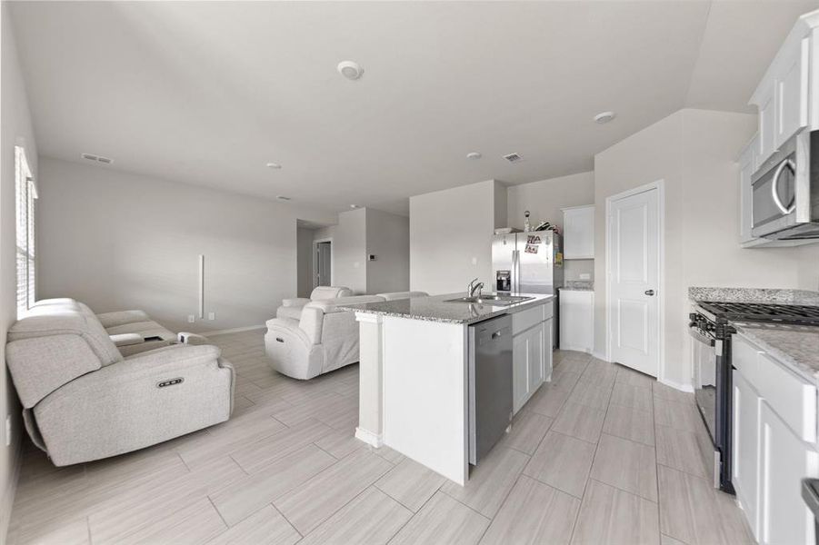 Furnished interior view inside a new home in Rosewood at Beltmill, Fort Worth (Image 10).