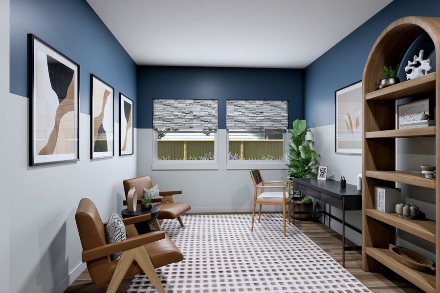 Representative furnished interior of a home built from the The Myrtle by David Weekley Homes in The Grand Prairie - Retreat Collection, Hockley (Image 5).