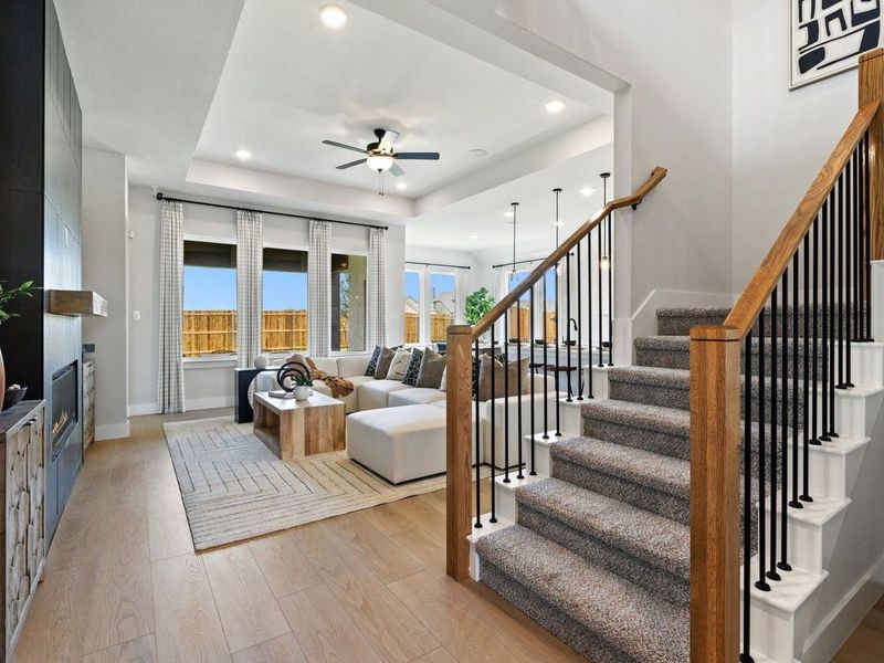 Furnished interior view inside a new home in Mercer Meadows, Royse City (Image 18). Furnished interior view inside a new home in Mercer Meadows, Royse City (Image 18).