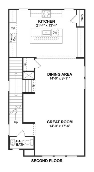 2D floor plan layout for the Ridgewood II by K. Hovnanian® Homes in Piccolina, Houston, TX (Image 4). 2D floor plan layout for the Ridgewood II by K. Hovnanian® Homes in Piccolina, Houston, TX (Image 4).