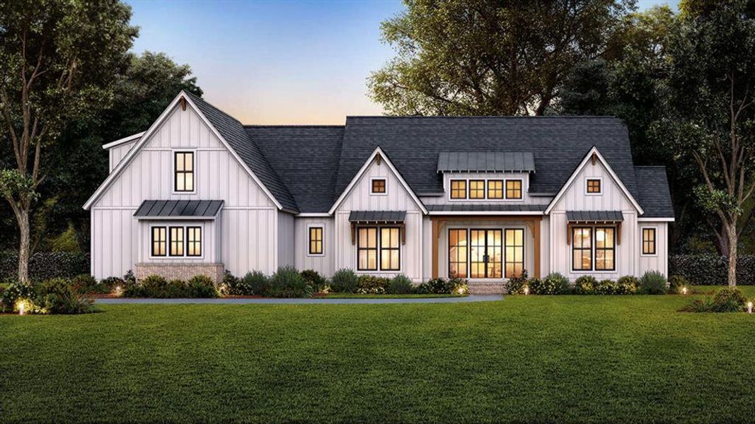 Front exterior of a new home in Oak Water Ranch, Granbury, TX, highlighting curb appeal (Image 12).