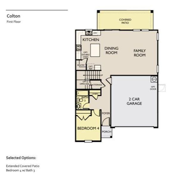 2D floor plan layout of this home in Covered Bridge, Hutto, TX (Image 3).