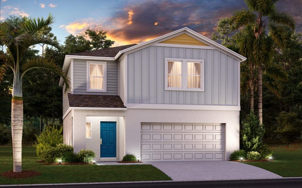 Representative exterior photo of a completed home built from the Turquesa by Casa Fresca Homes in Scenic Terrace, Haines City, FL (Image 4).