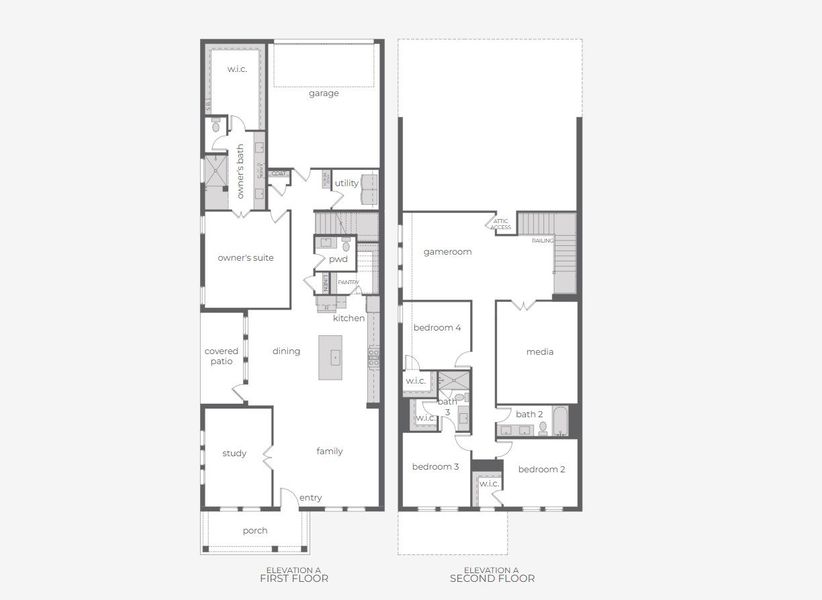 2D floor plan layout of this home in Hazelwood 40' Series, Frisco, TX (Image 3). 2D floor plan layout of this home in Hazelwood 40' Series, Frisco, TX (Image 3).