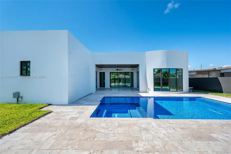 Exterior details and patio area of a home in , Miami (Image 3). Exterior details and patio area of a home in , Miami (Image 3).