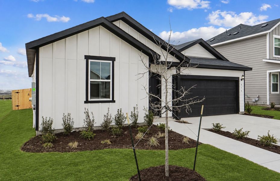 Front exterior of a new home in Alto, San Marcos, TX, highlighting curb appeal (Image 16).