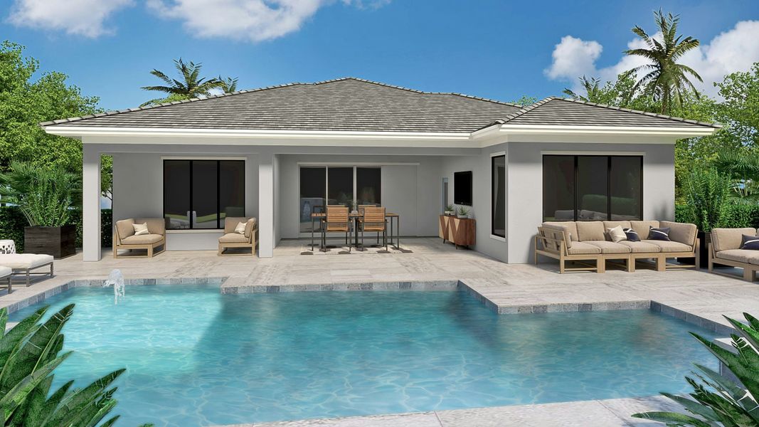 2D floor plan layout for the Keenan by GHO Homes in Tesoro Club, Port St. Lucie, FL (Image 88).