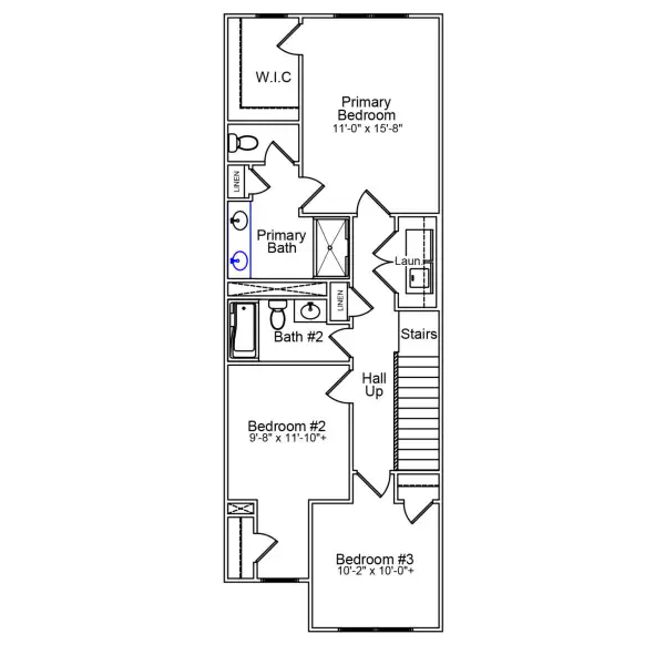 2D floor plan layout of this home in Renaissance at White Oak, Garner, NC (Image 3).