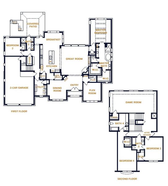 Mitchell Floor Plan Layout in Belle Oaks, Bulverde | Sitterle Homes Mitchell Floor Plan Layout in Belle Oaks, Bulverde | Sitterle Homes