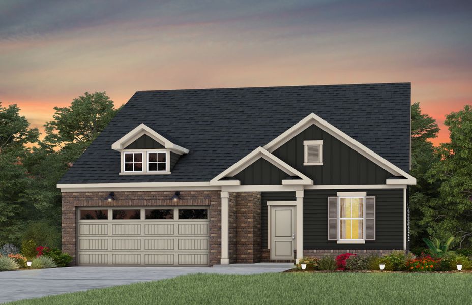 Representative exterior photo of a completed home built from the Bedrock by Pulte Homes in The Retreat at Carolina Ridge, Harrisburg, NC (Image 34).