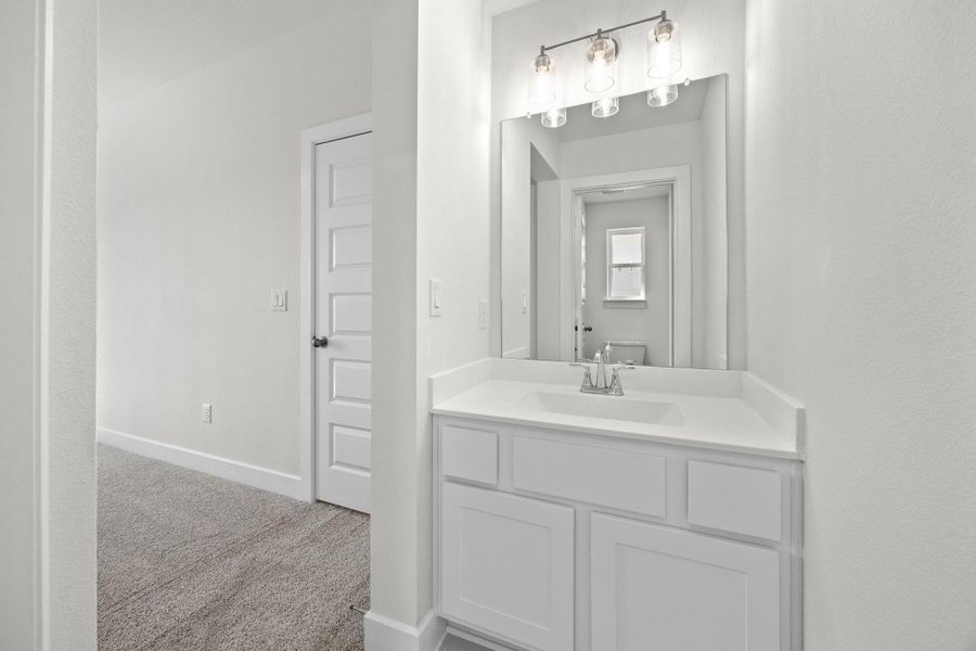 Furnished interior view inside a new home in Parmer Ranch - 60', Georgetown (Image 14). Furnished interior view inside a new home in Parmer Ranch - 60', Georgetown (Image 14).