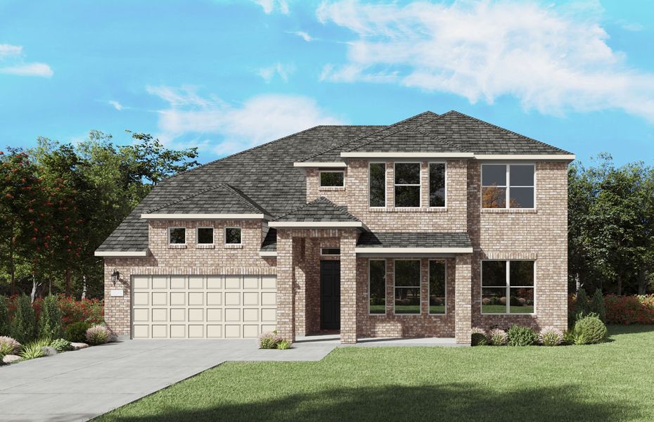 Representative exterior photo of a completed home built from the Electra by Pulte Homes in Wellington, Fort Worth, TX (Image 2). Representative exterior photo of a completed home built from the Electra by Pulte Homes in Wellington, Fort Worth, TX (Image 2).