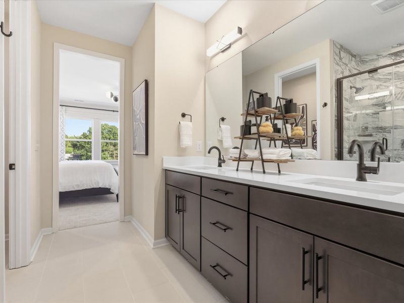 Representative furnished interior of a home built from the Dahlia by Tri Pointe Homes in Bellflower, Charlotte (Image 45).