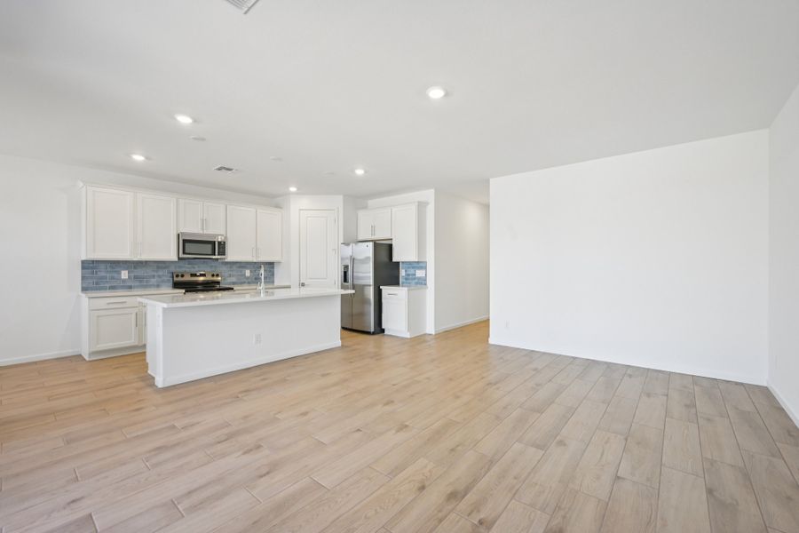 Great room and kitchen Great room and kitchen