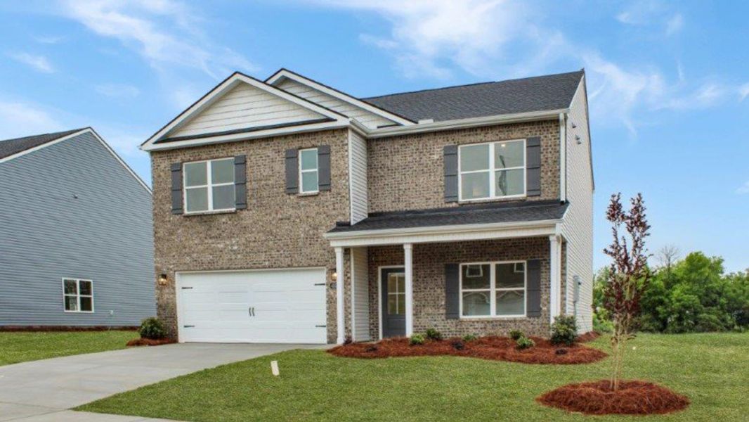 Front exterior of a new home in Lone Oaks Farm, Cleveland, TN, highlighting curb appeal (Image 2).