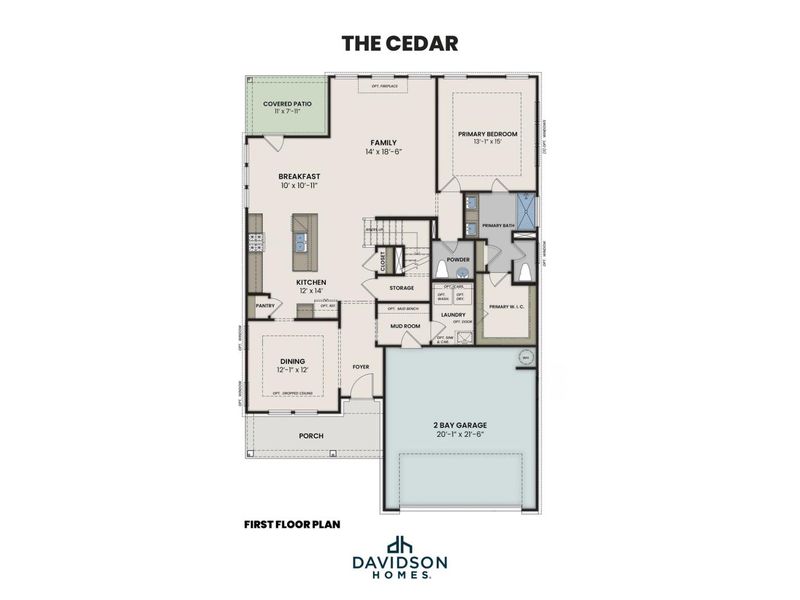 2D floor plan layout for the The Cedar D by Davidson Homes LLC in Morgan Meadows, San Antonio, TX (Image 3). 2D floor plan layout for the The Cedar D by Davidson Homes LLC in Morgan Meadows, San Antonio, TX (Image 3).