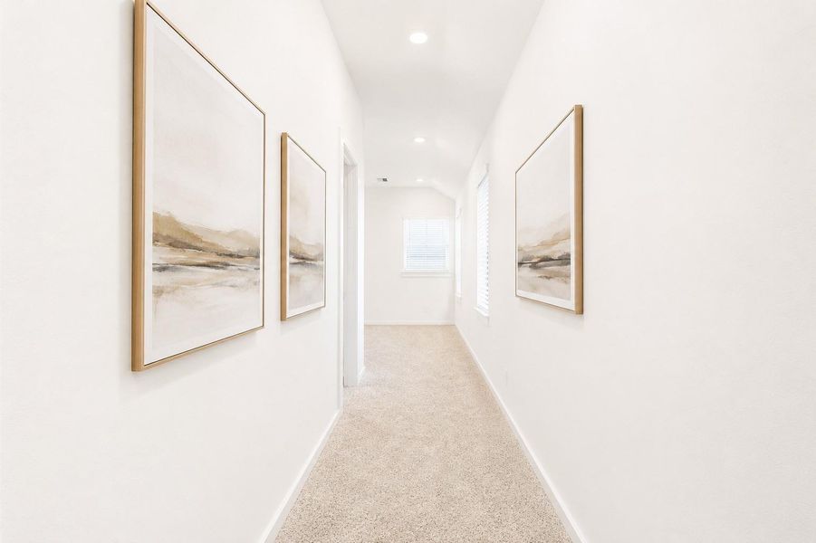 Upstairs extended hallway leading to your gameroom or sitting space connecting 3 additional rooms. Virtually Staged. Upstairs extended hallway leading to your gameroom or sitting space connecting 3 additional rooms. Virtually Staged.