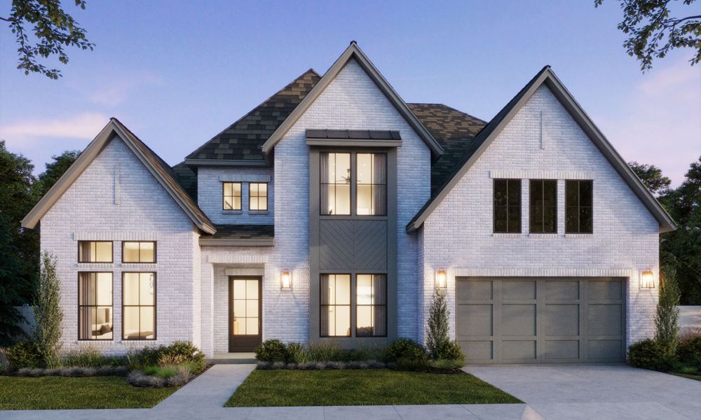 Representative exterior photo of a completed home built from the Reese by Southgate Homes in Windsong Ranch 71' Series, Prosper, TX (Image 1). Representative exterior photo of a completed home built from the Reese by Southgate Homes in Windsong Ranch 71' Series, Prosper, TX (Image 1).