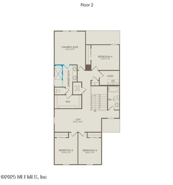 2D floor plan layout of this home in Murray Farms, Middleburg, FL (Image 4).
