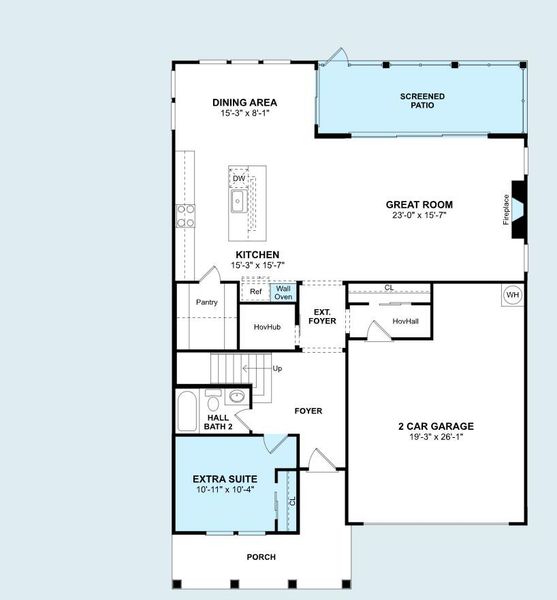 2D floor plan layout of this home in Stono Village, Hollywood, SC (Image 3).