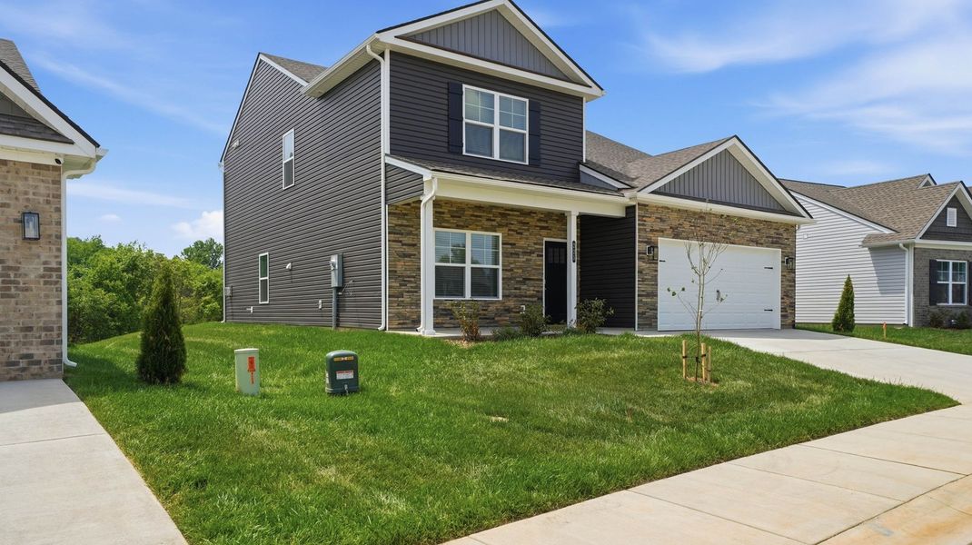 Front exterior of a new home in Fieldcrest Acres, Blountville, TN, highlighting curb appeal (Image 2).