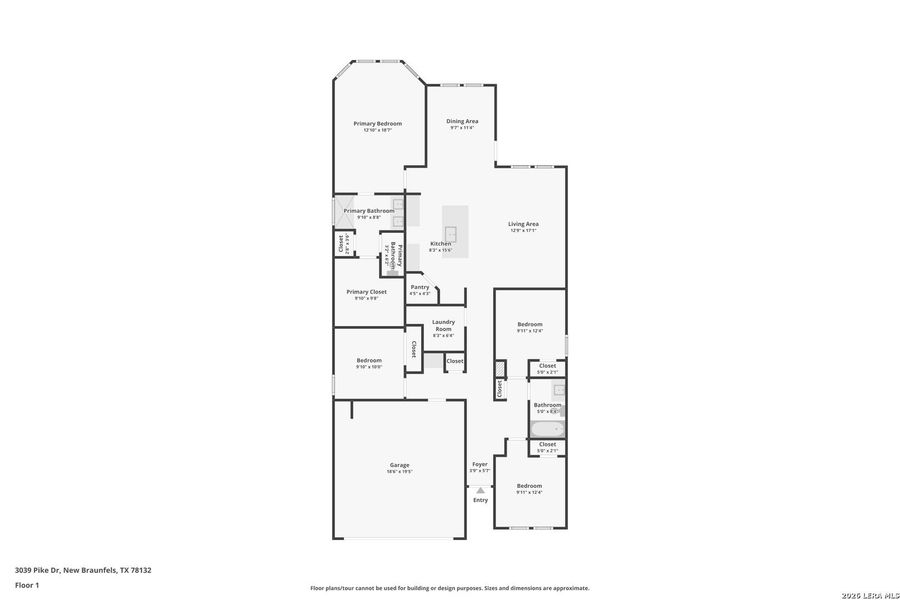 2D floor plan layout of this home in Kallison Ranch, San Antonio, TX (Image 3).