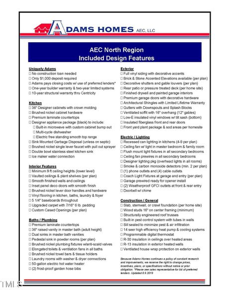 Regional (AECN) Standard Features