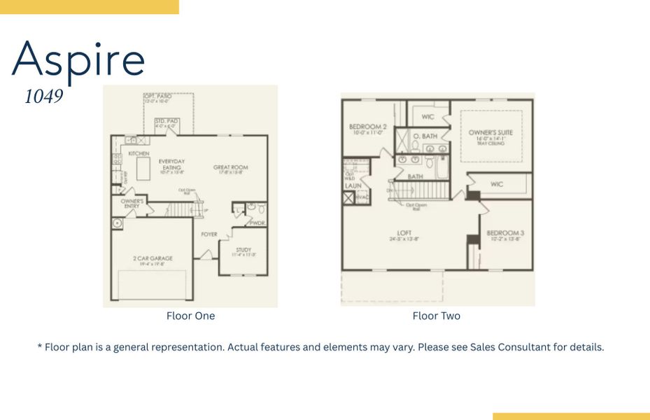 2D floor plan layout of this home in Solserra, Shallotte, NC (Image 3).