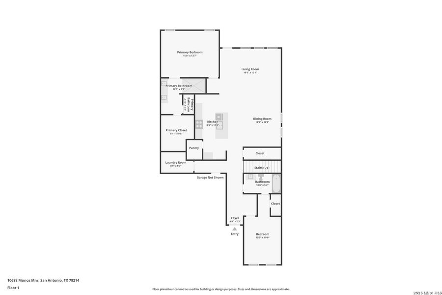 2D floor plan layout of this home in Espada, San Antonio, TX (Image 5).