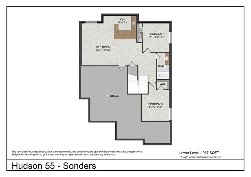 2D floor plan layout for the Hudson 55 Sonders by Bridgewater Homes in Sonders Fort Collins, Fort Collins, CO (Image 3).