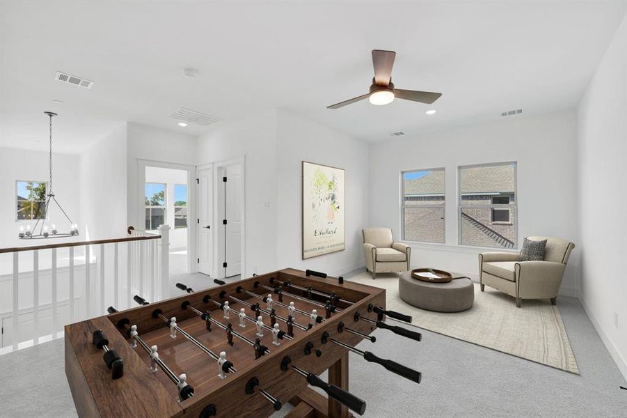 Furnished interior view inside a new home in Kreymer at the Park, Wylie (Image 30). Furnished interior view inside a new home in Kreymer at the Park, Wylie (Image 30).