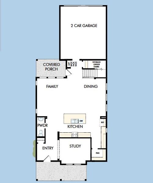 2D floor plan layout for the The Brightman by David Weekley Homes in The River District - Pioneer Collection, Charlotte, NC (Image 5).