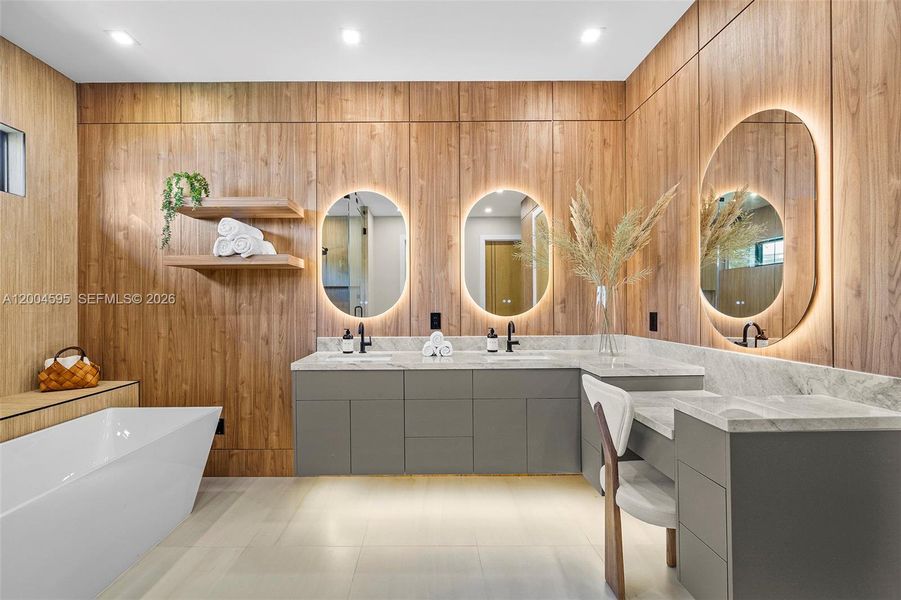 Furnished interior view inside a new home in , Miami (Image 15).