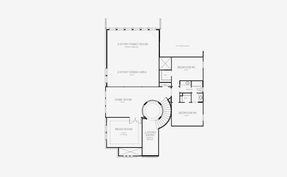 2D floor plan layout for the 3396W by Perry Homes in Juniper Springs 60', Lockhart, TX (Image 4).