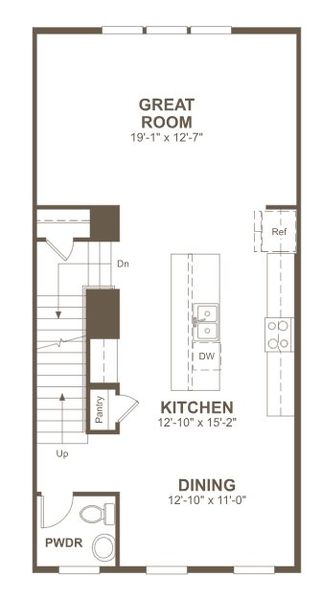 2D floor plan layout for the Kimberly by Richmond American Homes in The Crossings at Barton Village, Lebanon, TN (Image 35).
