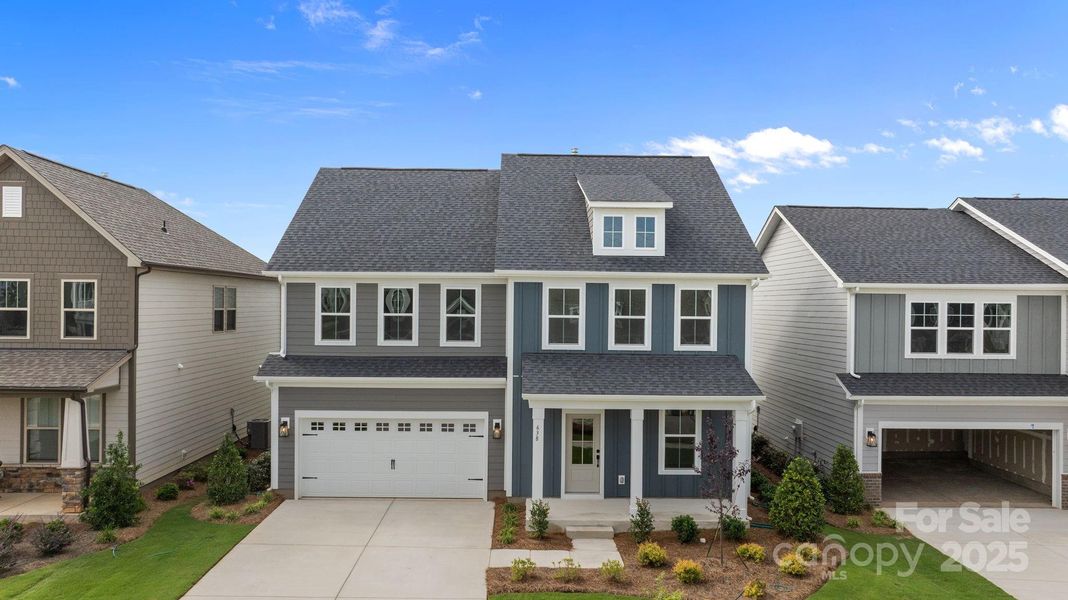 Front exterior of a new home in Lakeside Glen, York, SC, highlighting curb appeal (Image 2).