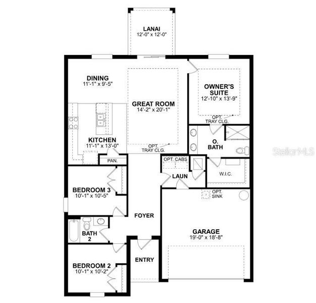 2D floor plan layout of this home in Brighton, Venice, FL (Image 3).