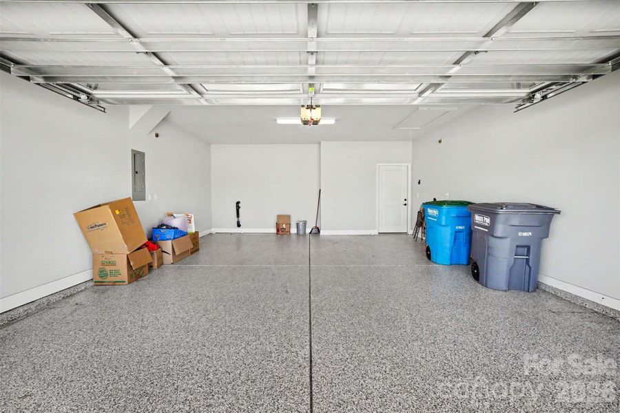 Upgraded/finished garage with epoxy.