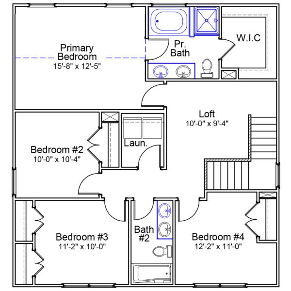 2D floor plan layout of this home in Killians Crossing, Blythewood, SC (Image 3).