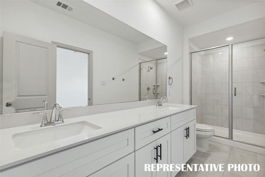 Plenty of room for two in this beautiful owners bath!  REPRESENTATIVE PHOTO