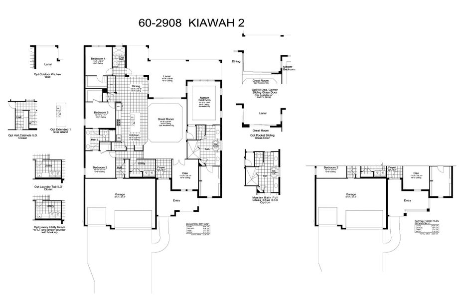 2D floor plan layout for the Kiawah 2 by Neal Communities in Boca Royale Golf & Country Club at Wellen Park, Englewood, FL (Image 4).